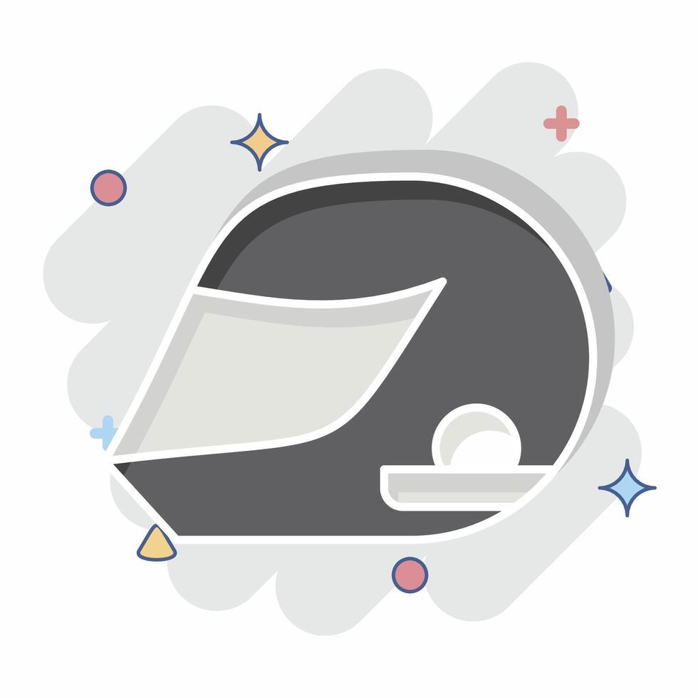 Icon Helmeticon. related to Hobbies symbol. comic style. design editable vector