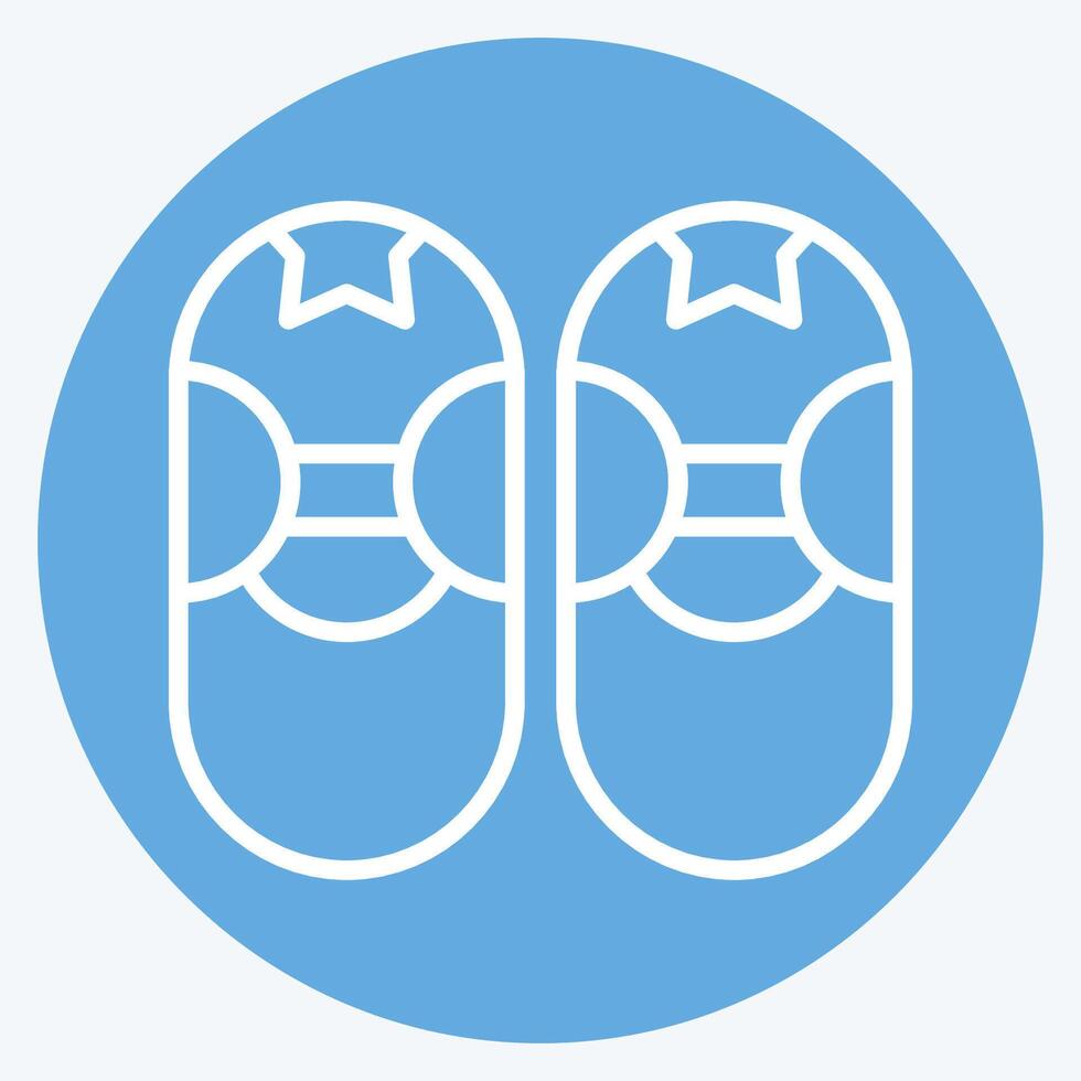Icon Baby Shoe. related to Kindergarten symbol. blue eyes style. design editable vector