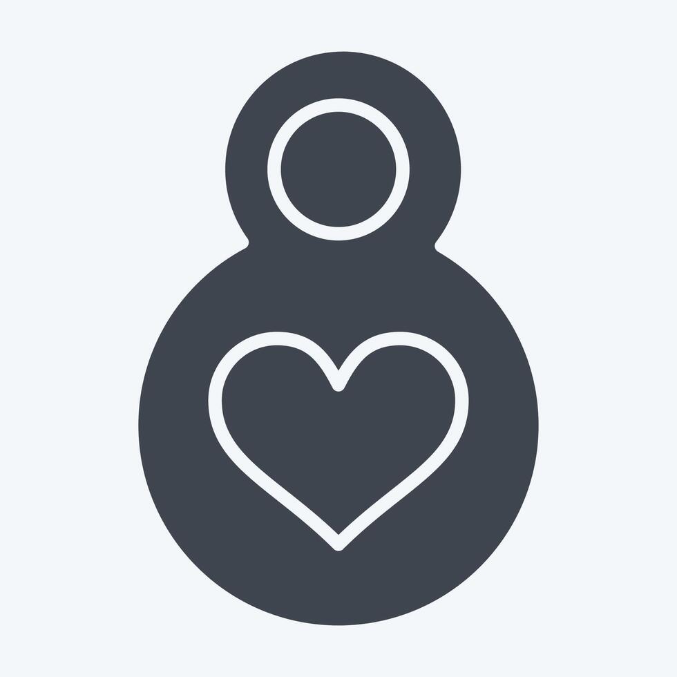 Icon Eight March. related to Women symbol. glyph style. design editable vector