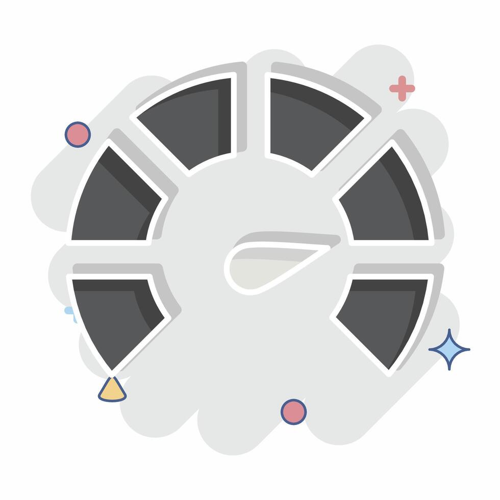 Icon Gauge. related to Speed symbol. comic style. design editable vector