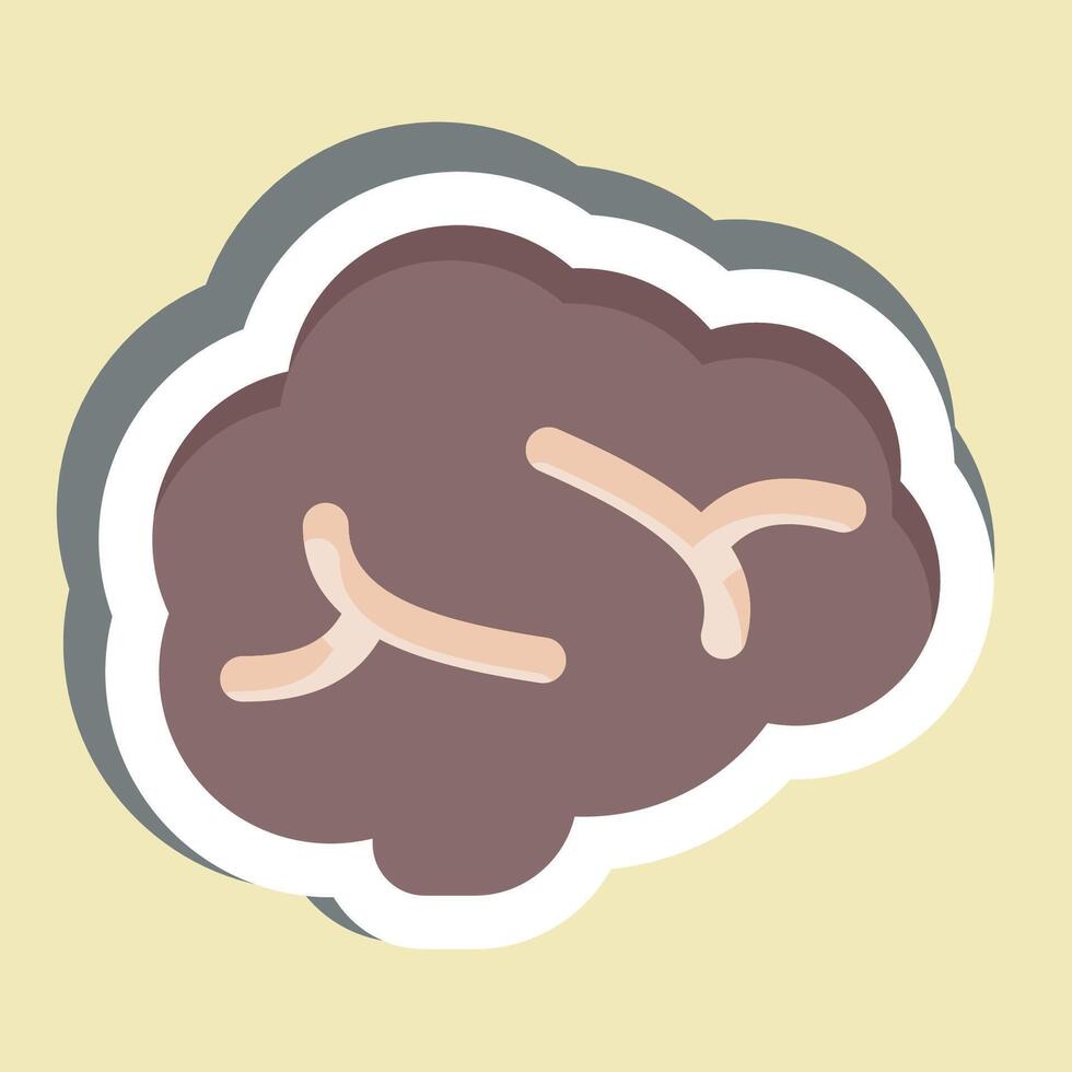 Sticker Brain. related to Healthcare symbol. design editable vector