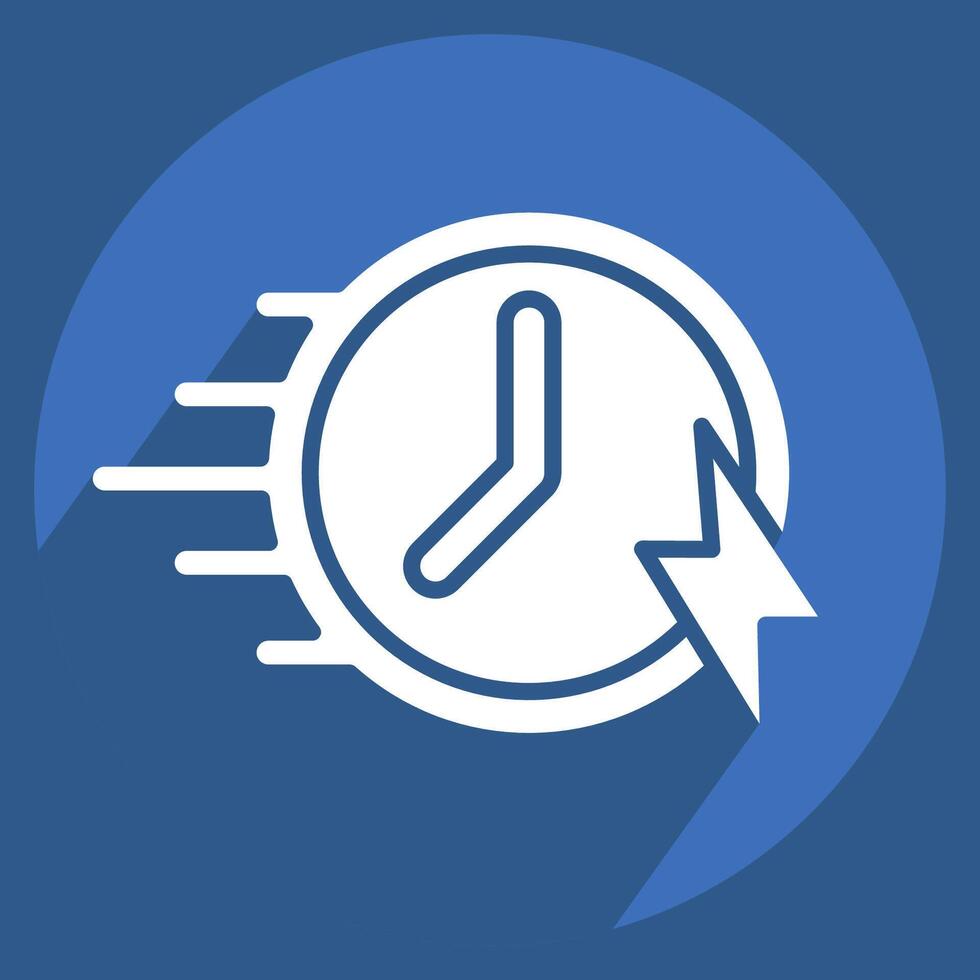 Icon Velocity. related to Speed symbol. long shadow style. design editable vector