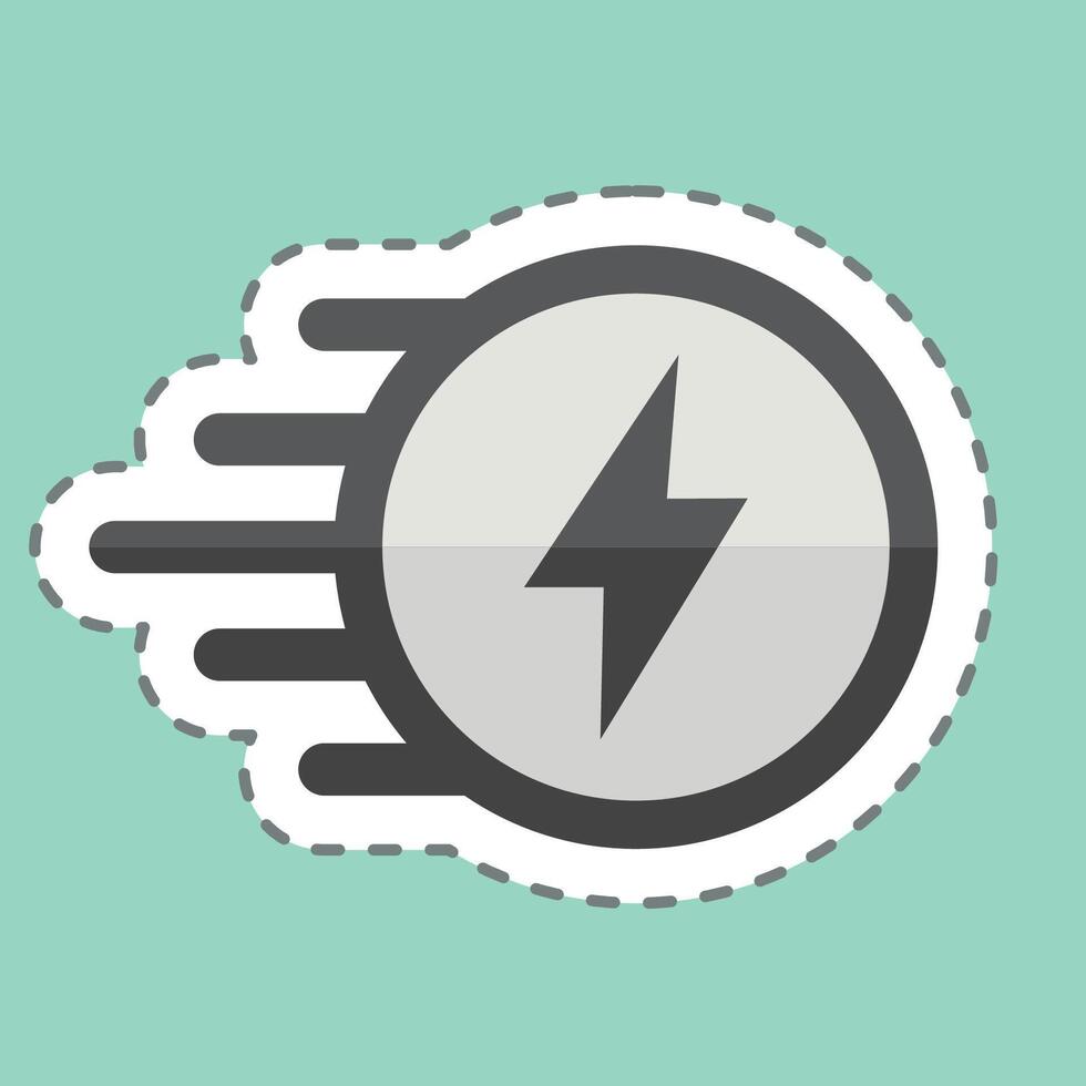 Sticker line cut Flash. related to Speed symbol. design editable vector