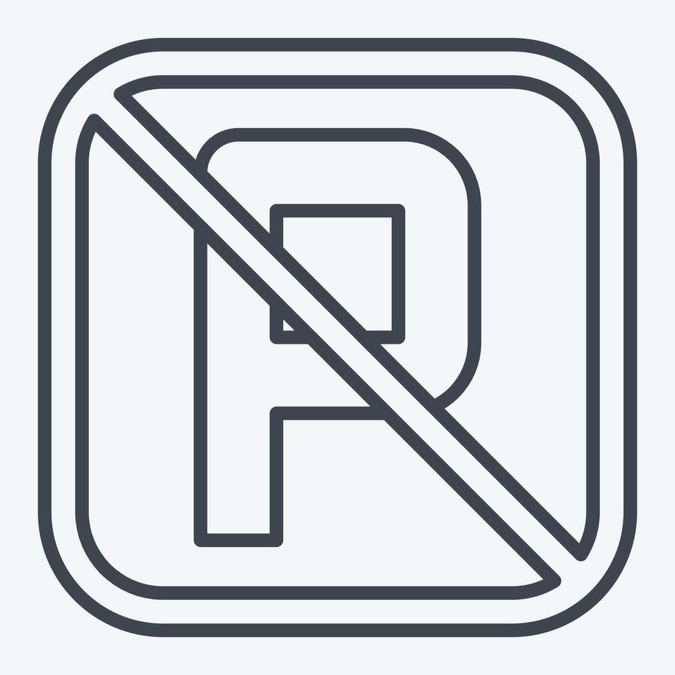 Icon No Parking. related to Public symbol. line style. design editable vector