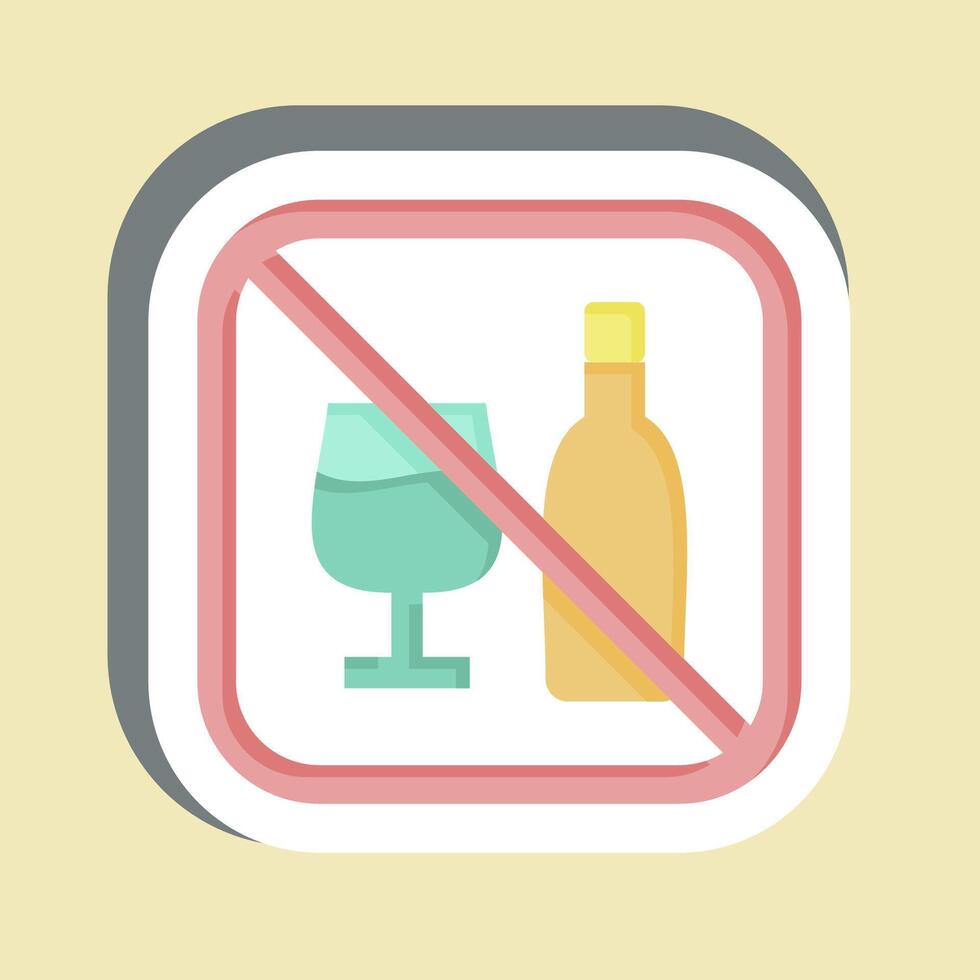 Sticker No Alcohol. related to Public symbol. design editable vector