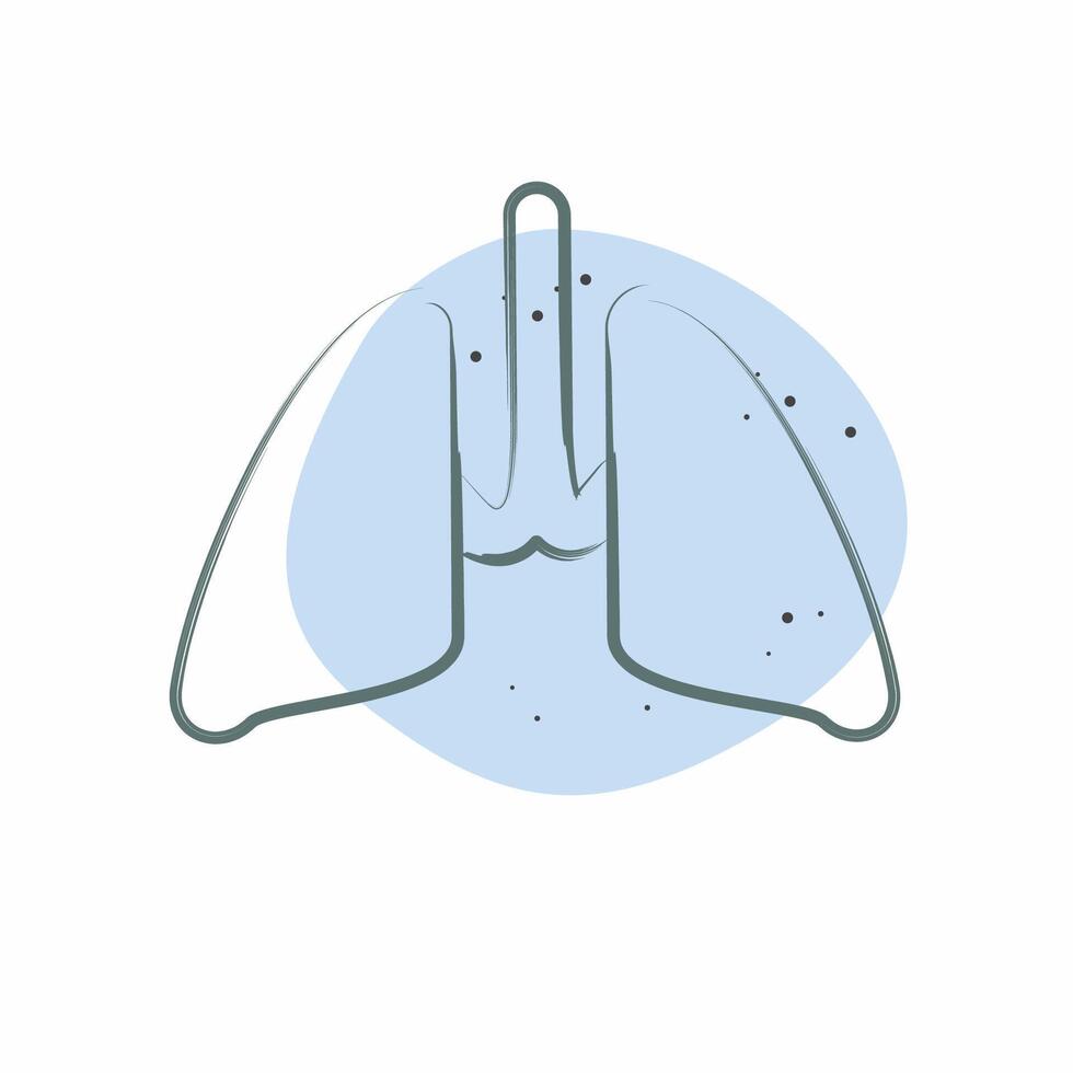 Icon Lung. related to Healthcare symbol. Color Spot Style. design editable vector