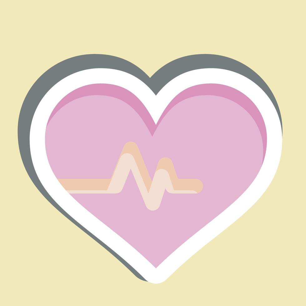 Sticker Heart Rate. related to Healthcare symbol. design editable vector