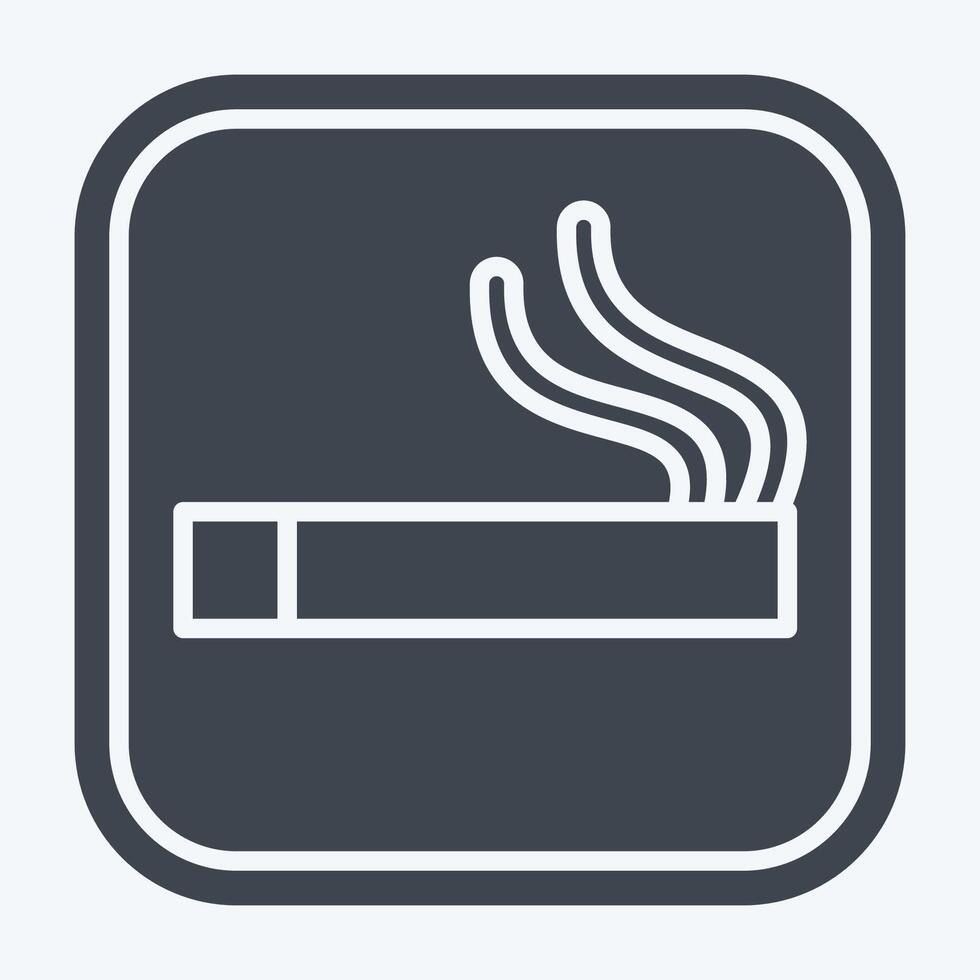 Icon Smoking Area. related to Public symbol. glyph style. design editable vector