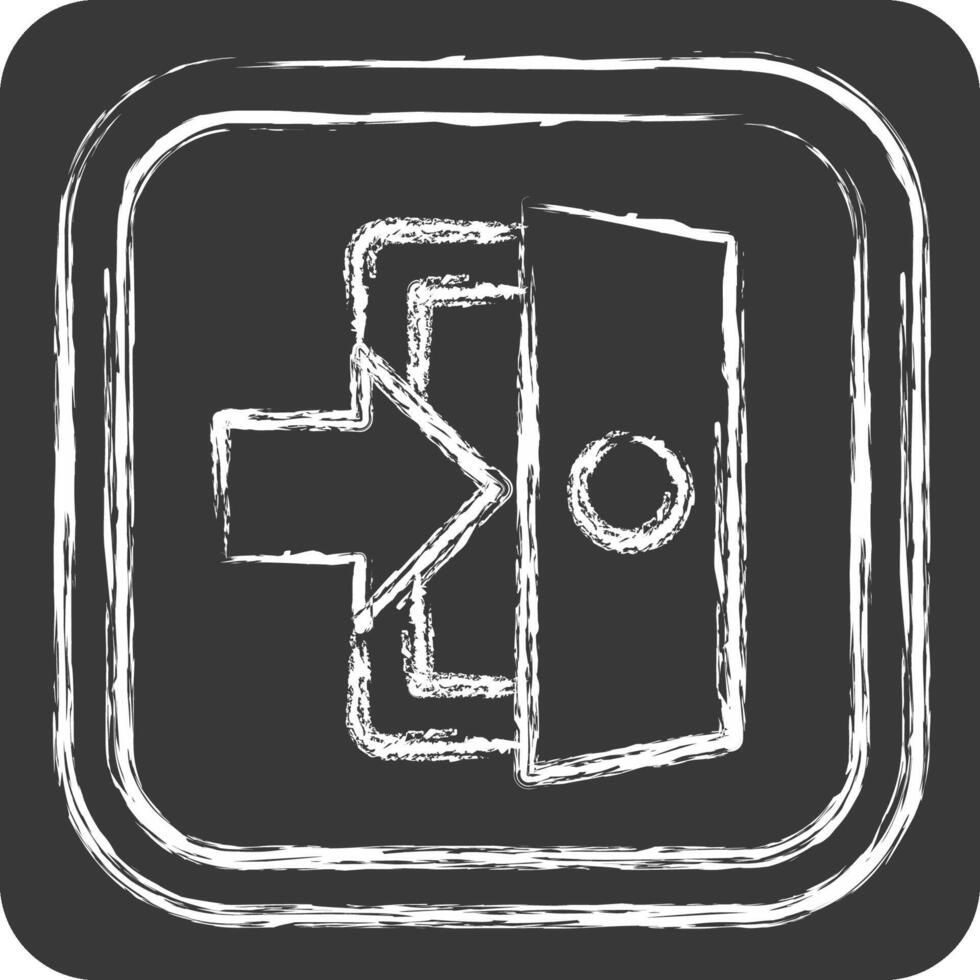 Icon Exit. related to Public symbol. chalk Style. design editable vector