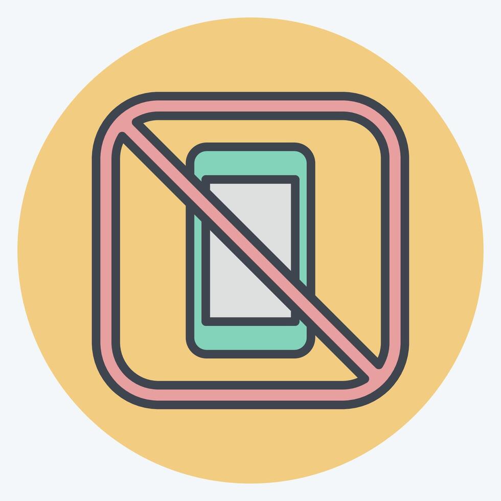 Icon No Phone. related to Public symbol. color mate style. design editable vector