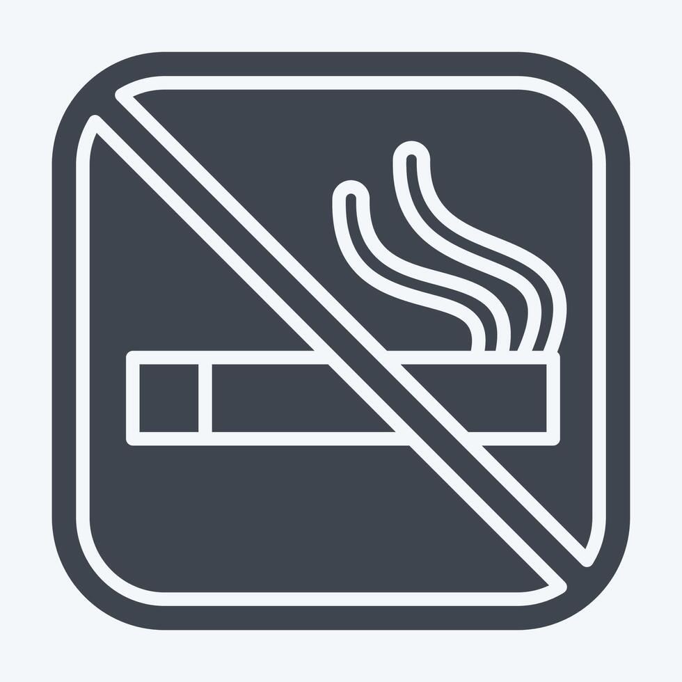 Icon No Smoking. related to Public symbol. glyph style. design editable vector