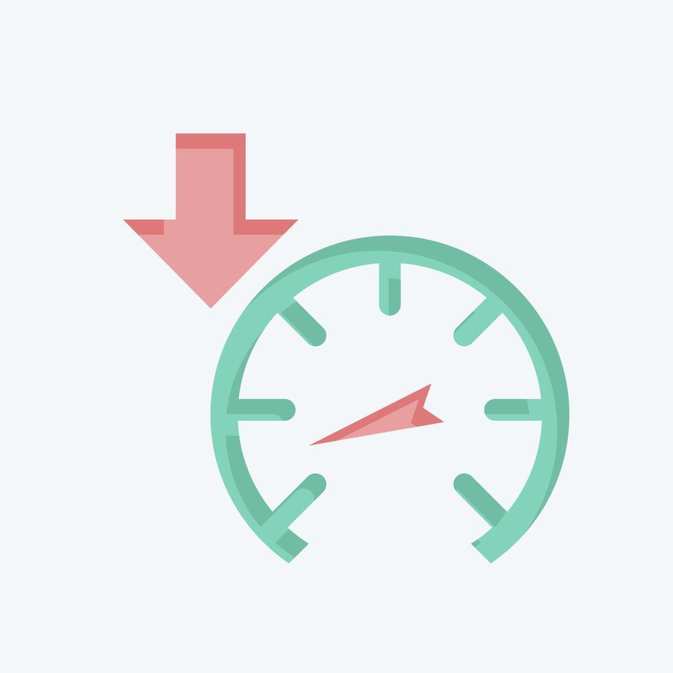 Icon Slow Down. related to Speed symbol. flat style. design editable vector
