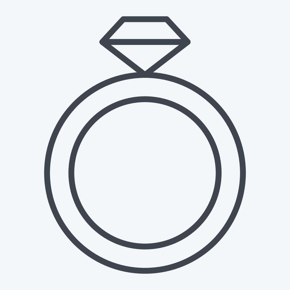 Icon Ring. related to Women symbol. line style. design editable vector