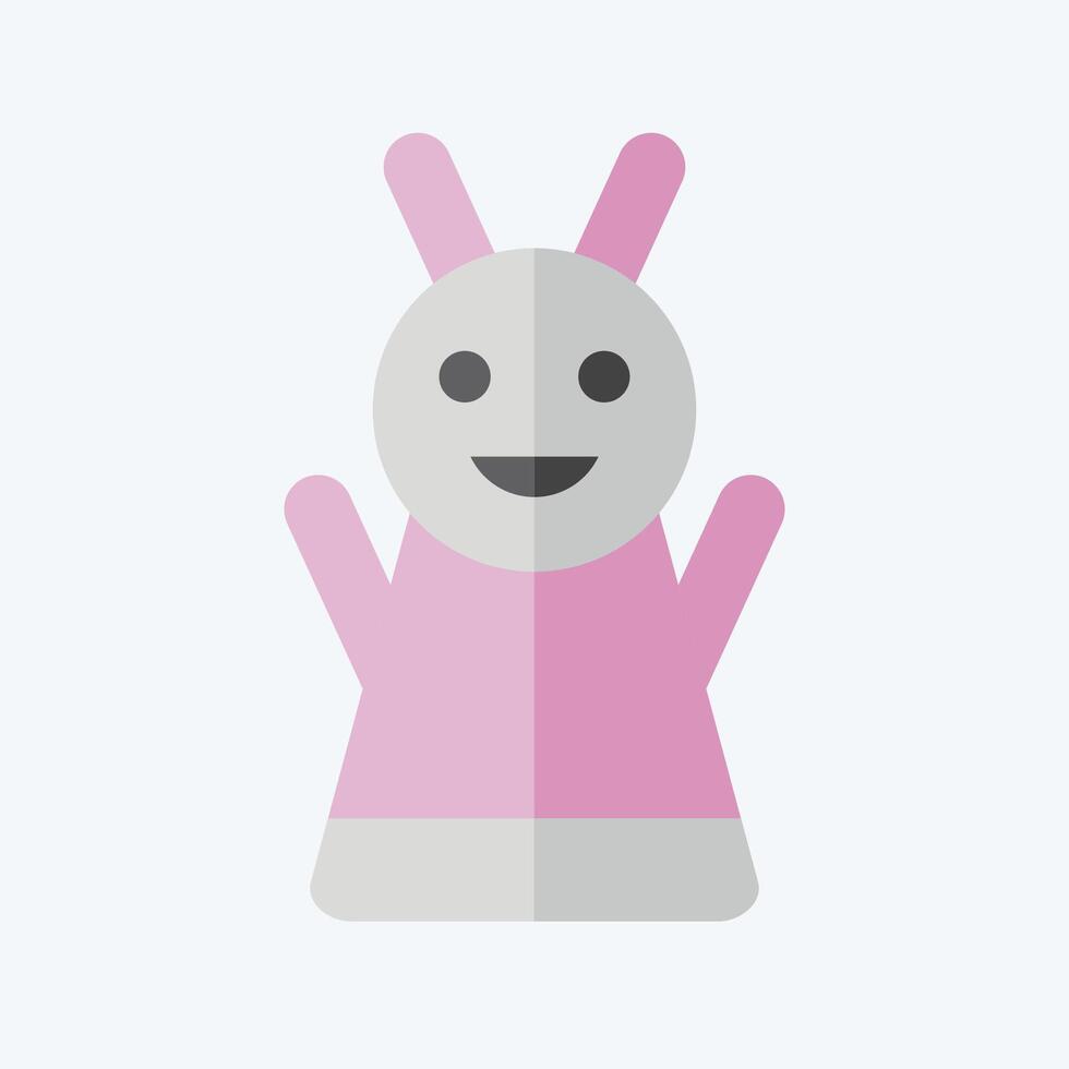 Icon Hand Puppet. related to Kindergarten symbol. flat style. design editable vector