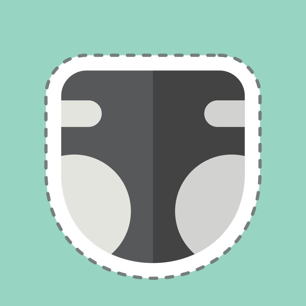 Sticker line cut Bzaby Diaper. related to Kindergarten symbol. design editable vector