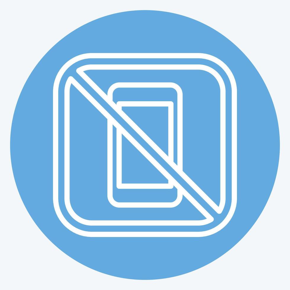 Icon No Phone. related to Public symbol. blue eyes style. design editable vector