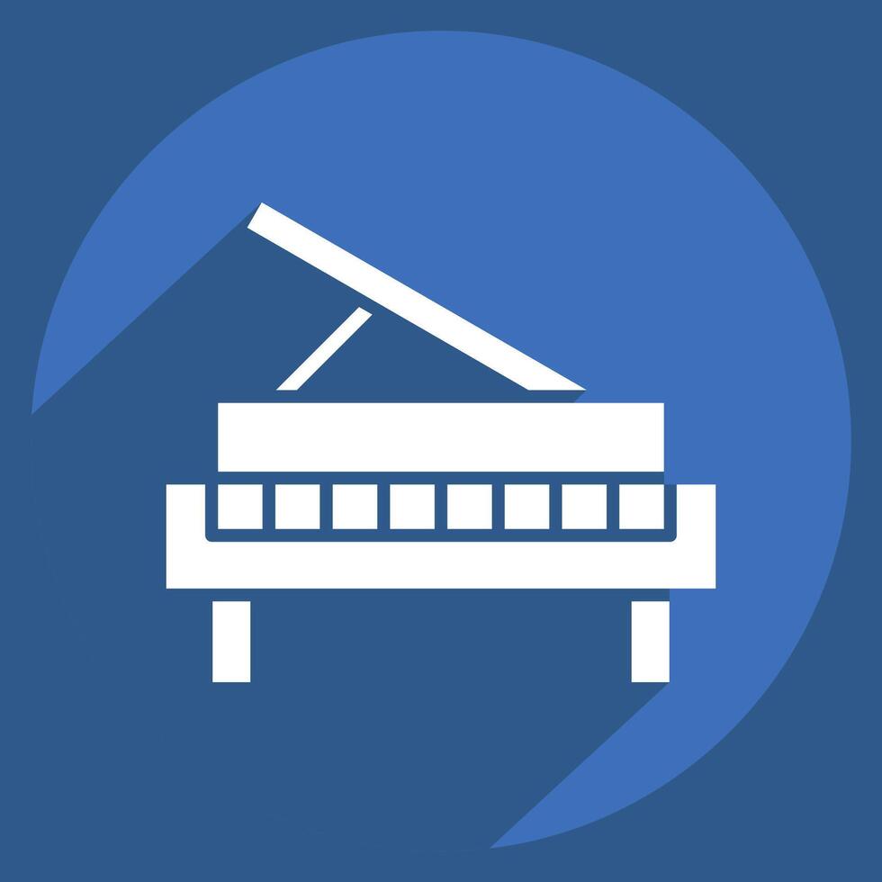 Icon Piano. related to Hobbies symbol. long shadow style. design editable vector