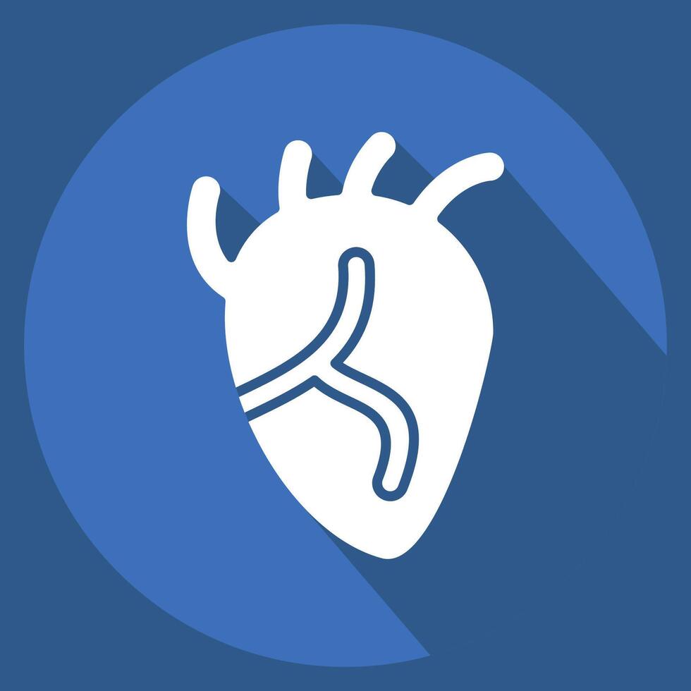 Icon Heart. related to Healthcare symbol. long shadow style. design editable vector