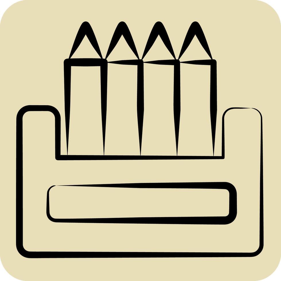 Icon Colour Pencil. related to Kindergarten symbol. hand drawn style. design editable vector