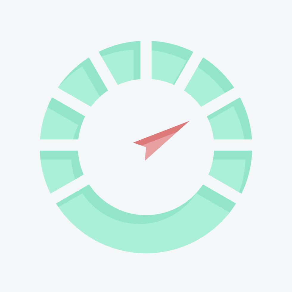 Icon Speedometer. related to Speed symbol. flat style. design editable vector