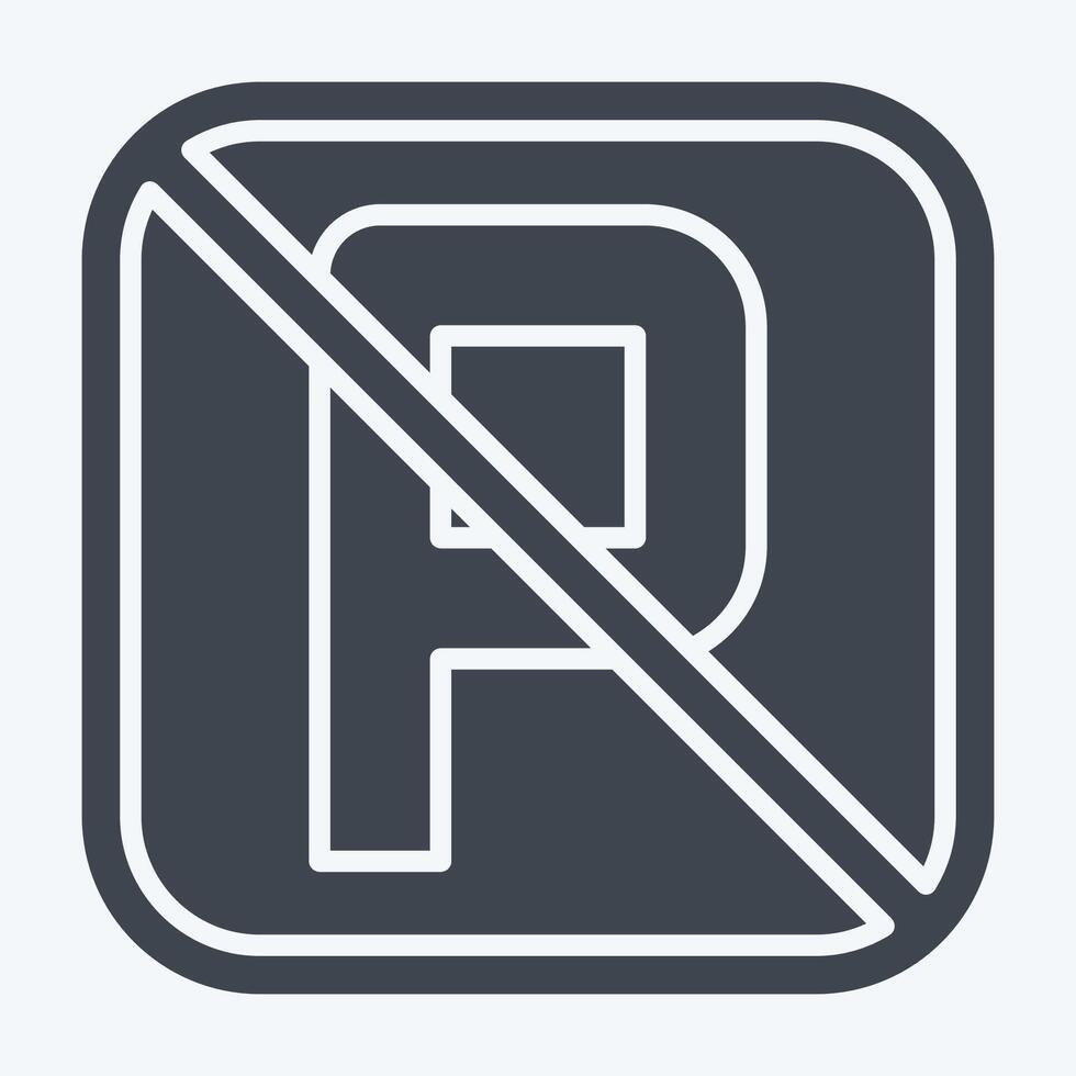 Icon No Parking. related to Public symbol. glyph style. design editable vector