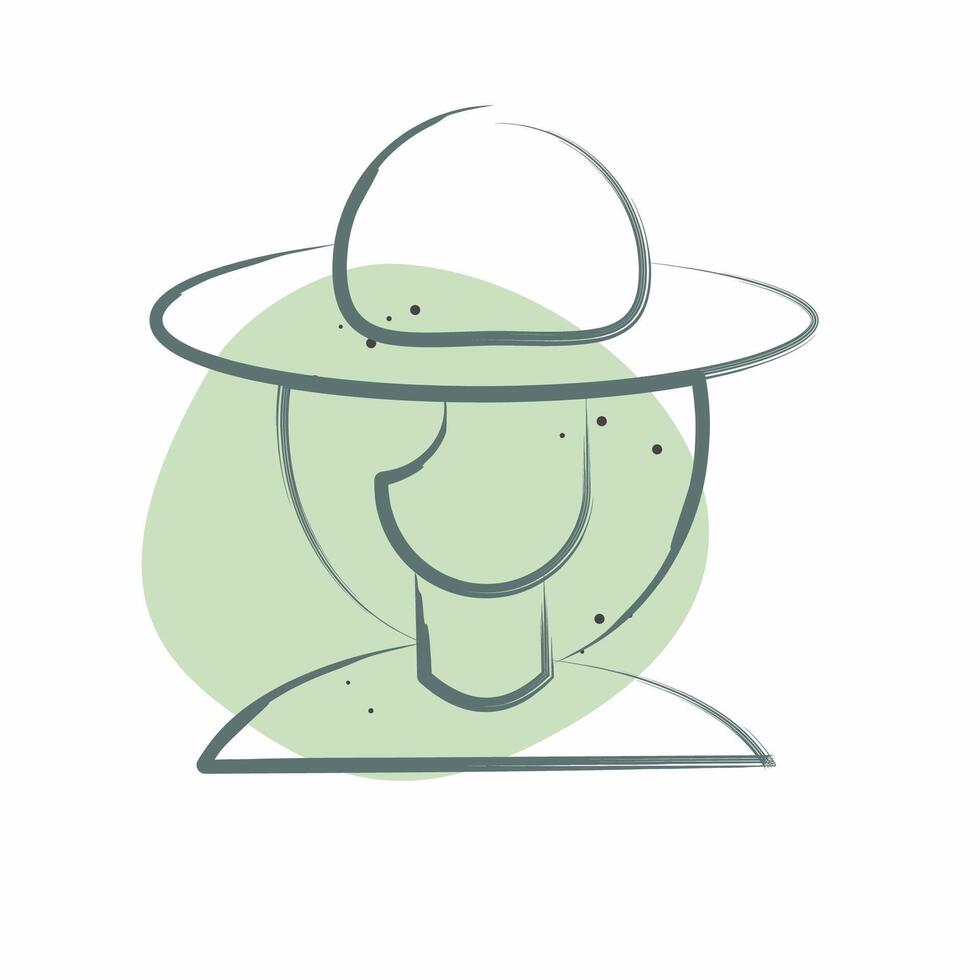 Icon Study From Women. related to Women symbol. Color Spot Style. design editable vector