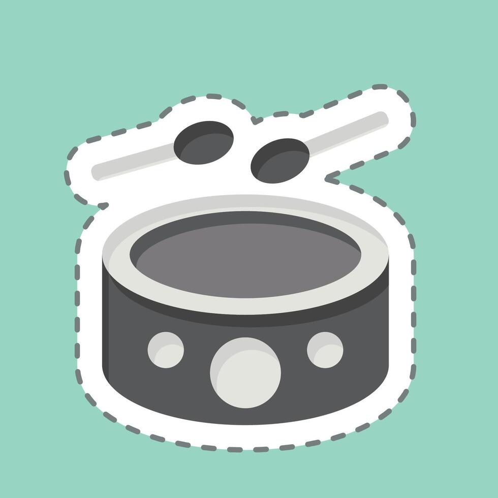 Sticker line cut Drumbeat. related to Hobbies symbol. design editable vector
