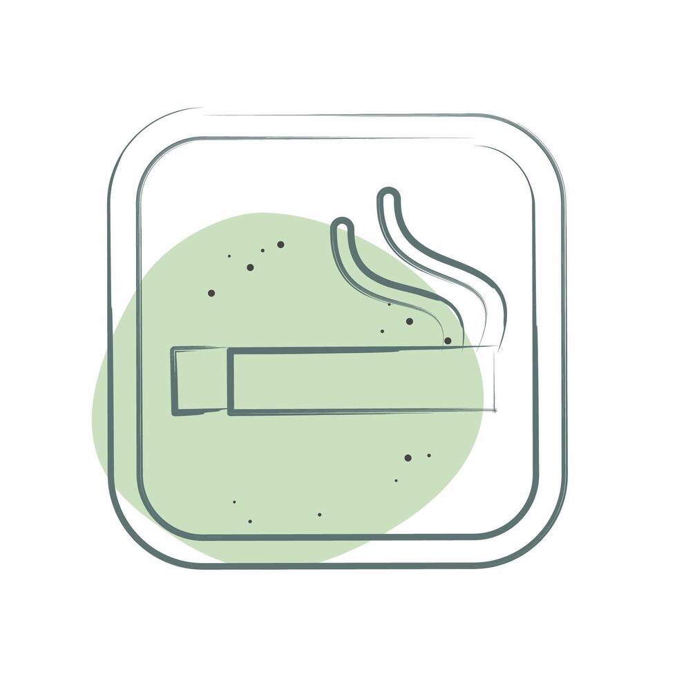 Icon Smoking Area. related to Public symbol. Color Spot Style. design editable vector