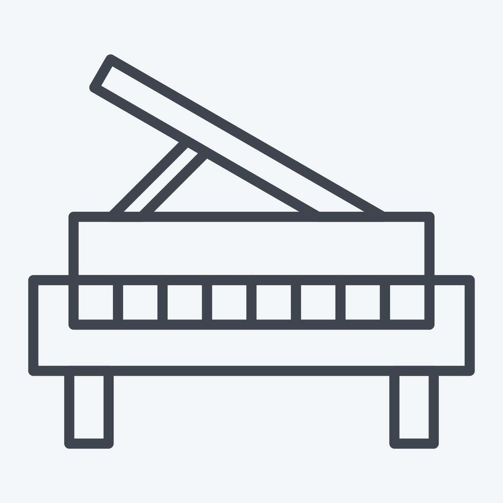 Icon Piano. related to Hobbies symbol. line style. design editable vector