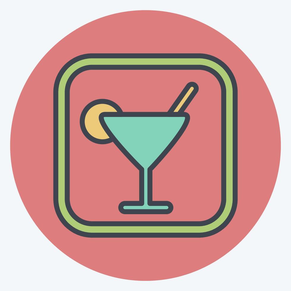 Icon Bar. related to Public symbol. color mate style. design editable vector