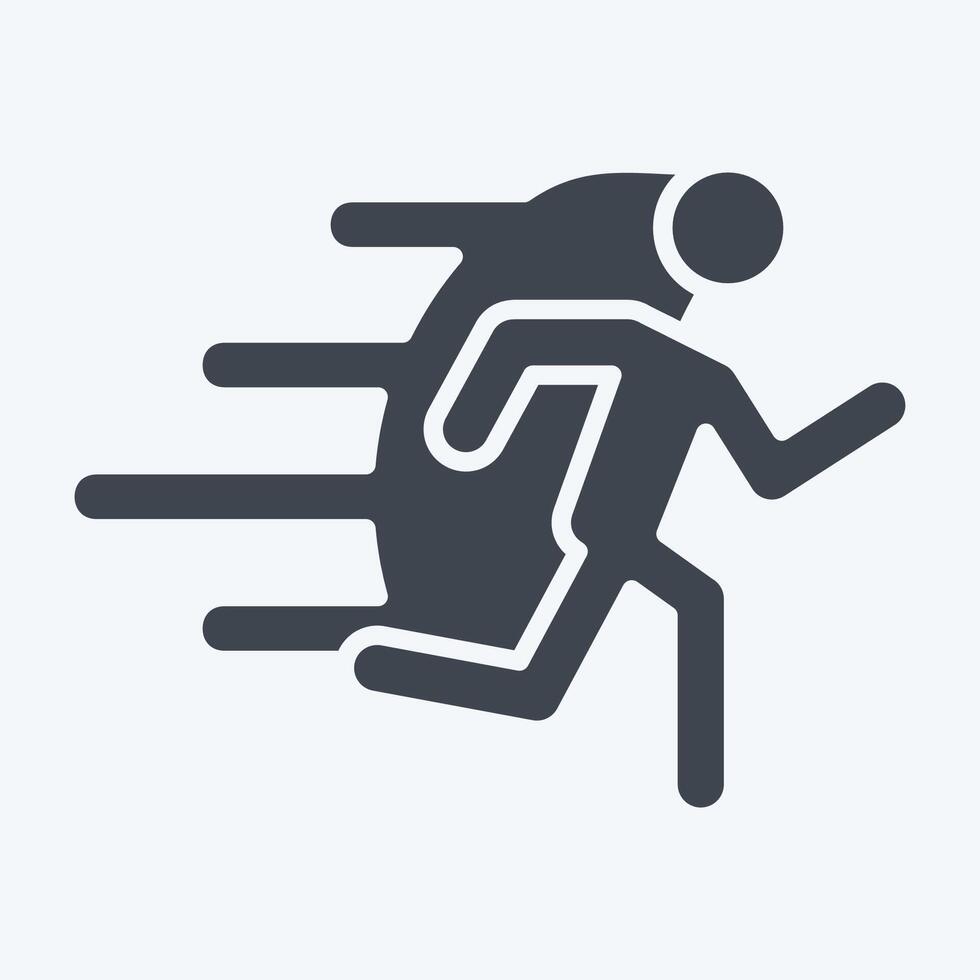 Icon Run. related to Speed symbol. glyph style. design editable vector