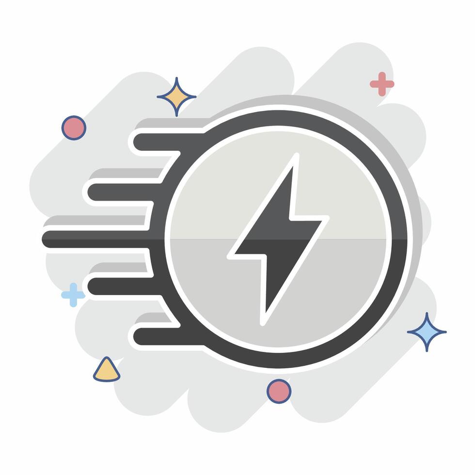 Icon Flash. related to Speed symbol. comic style. design editable vector