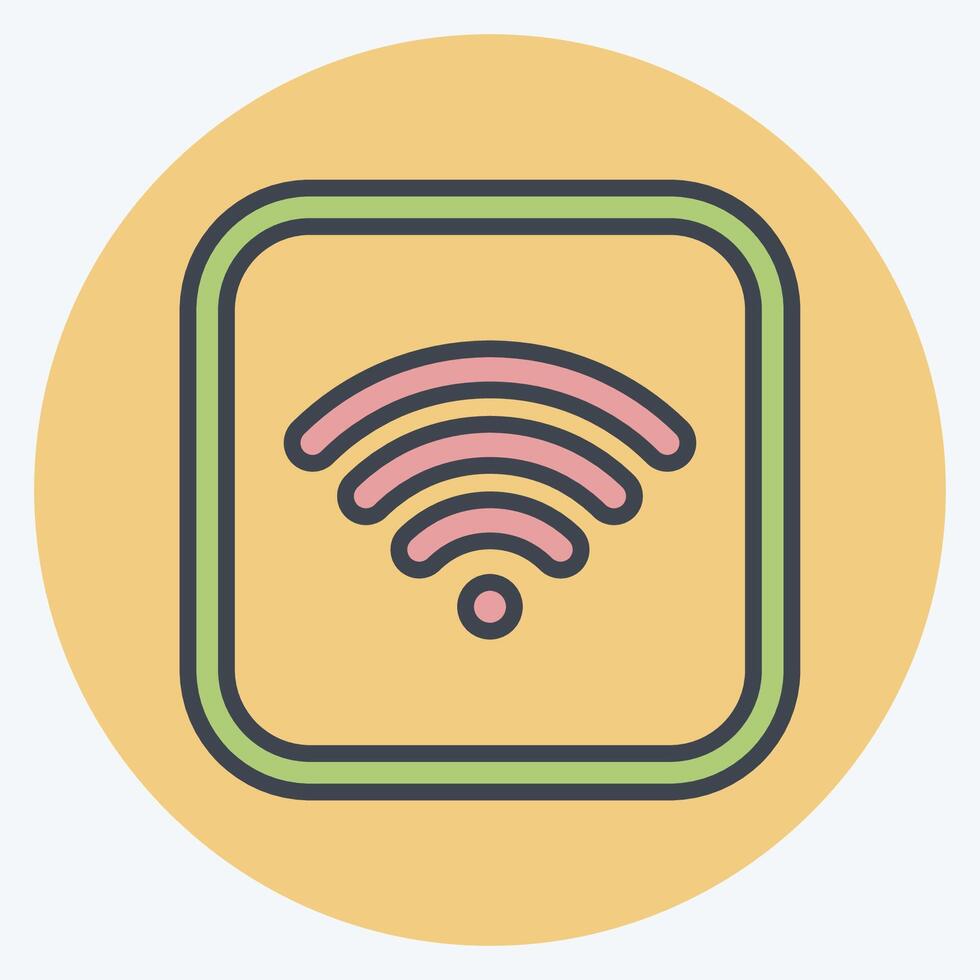 Icon Wifi. related to Public symbol. color mate style. design editable vector