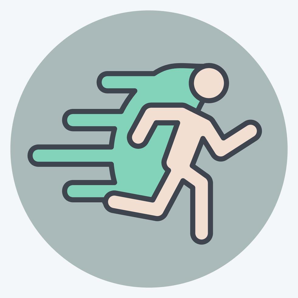 Icon Run. related to Speed symbol. color mate style. design editable vector