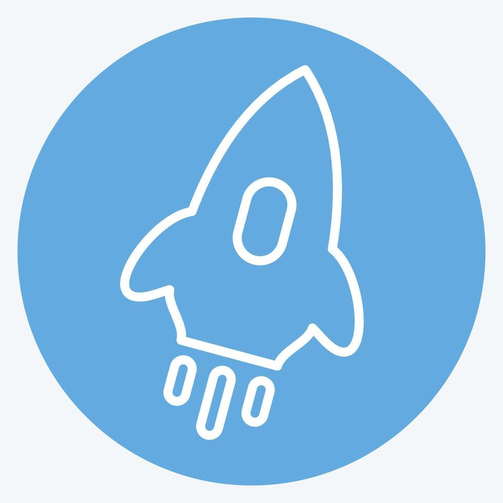 Icon Rocket. related to Speed symbol. blue eyes style. design editable vector