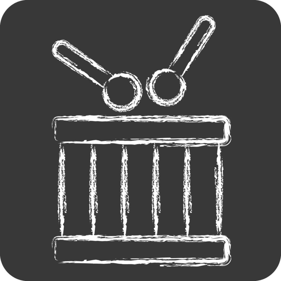 Icon Drum. related to Kindergarten symbol. chalk Style. design editable vector