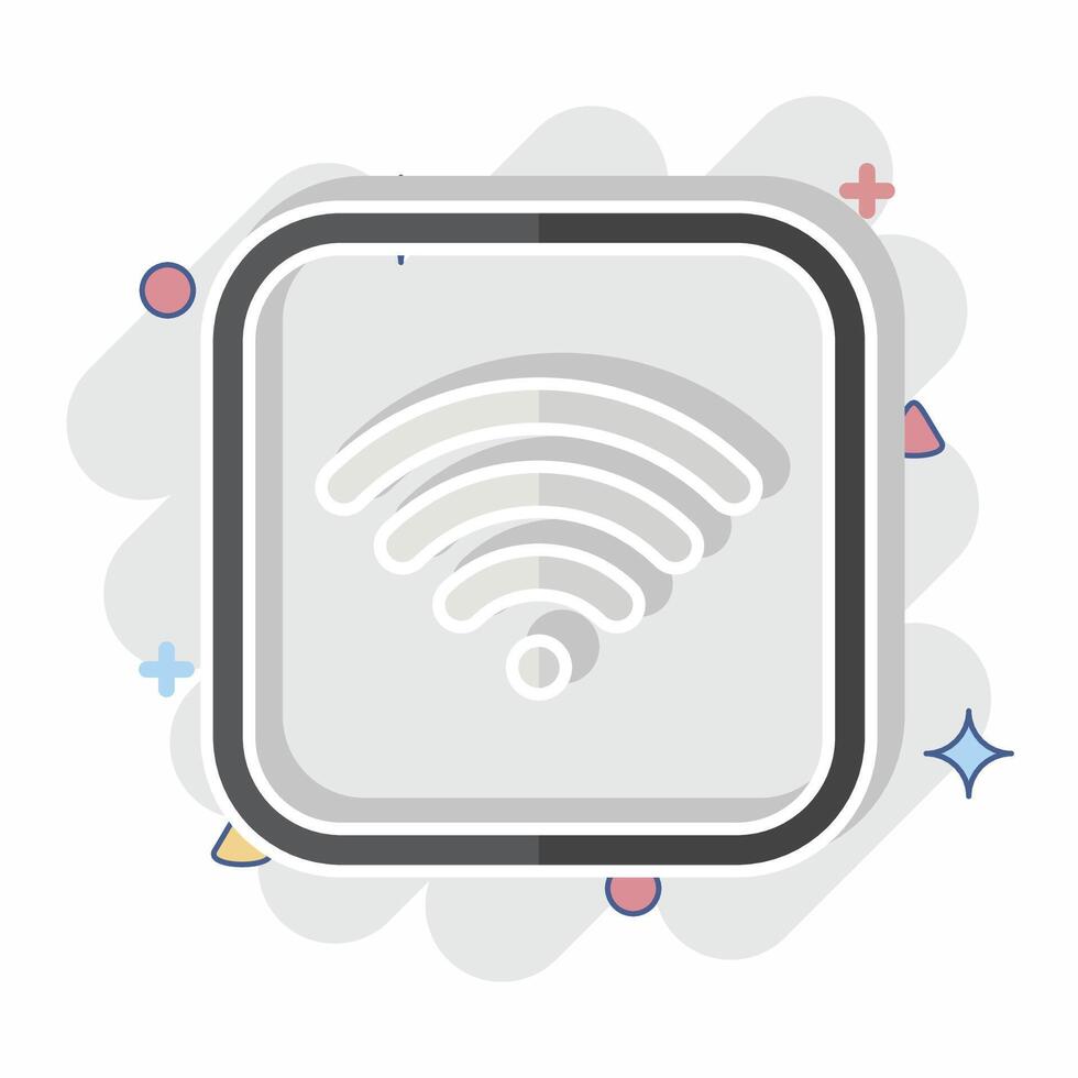 Icon Wifi. related to Public symbol. comic style. design editable vector