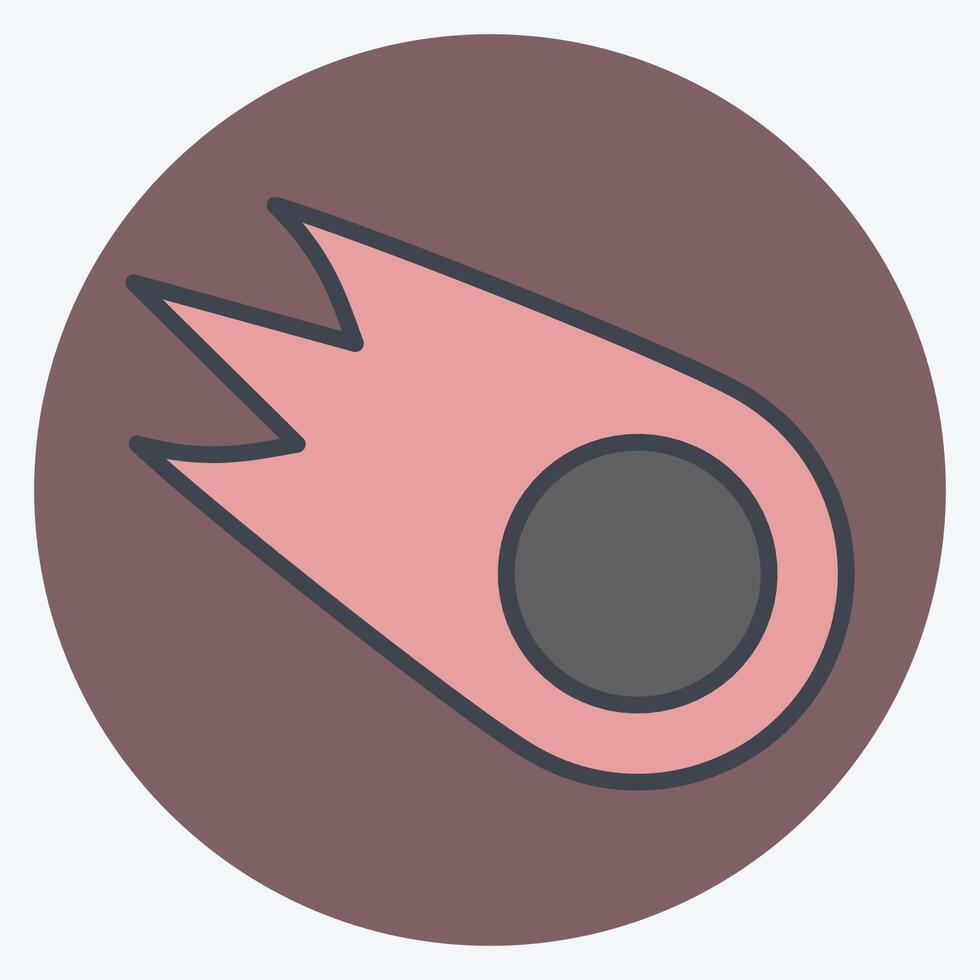Icon Comet. related to Speed symbol. color mate style. design editable vector