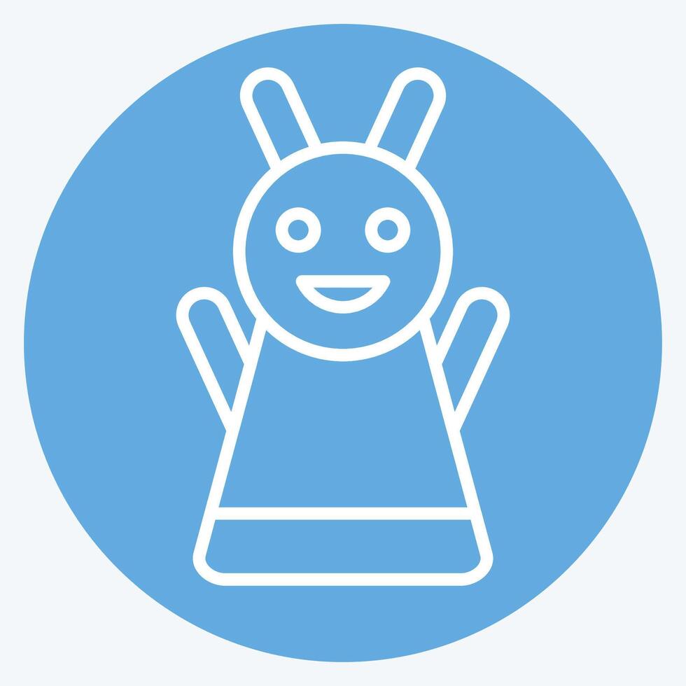 Icon Hand Puppet. related to Kindergarten symbol. blue eyes style. design editable vector