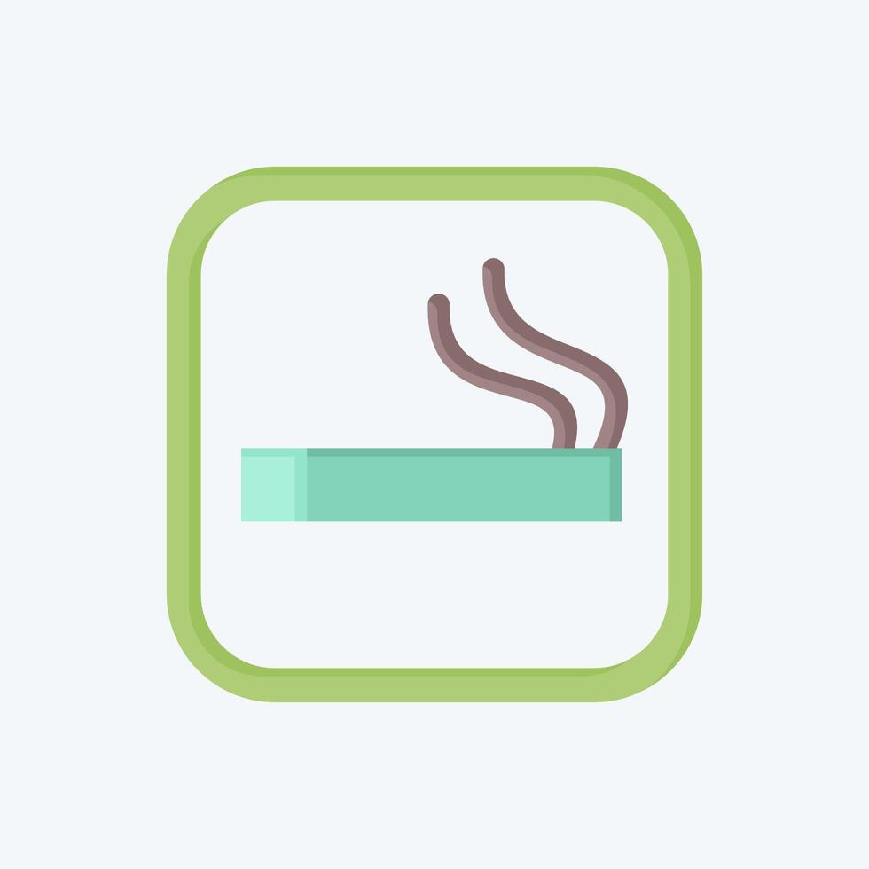 Icon Smoking Area. related to Public symbol. flat style. design editable vector