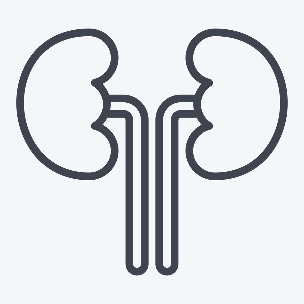 Icon Kidney. related to Healthcare symbol. line style. design editable vector