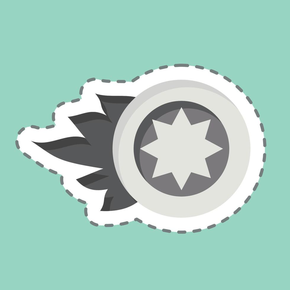 Sticker line cut Wheel. related to Speed symbol. design editable vector