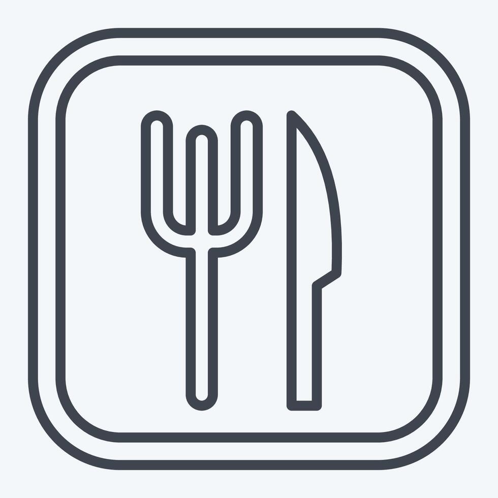 Icon Restaurant. related to Public symbol. line style. design editable vector