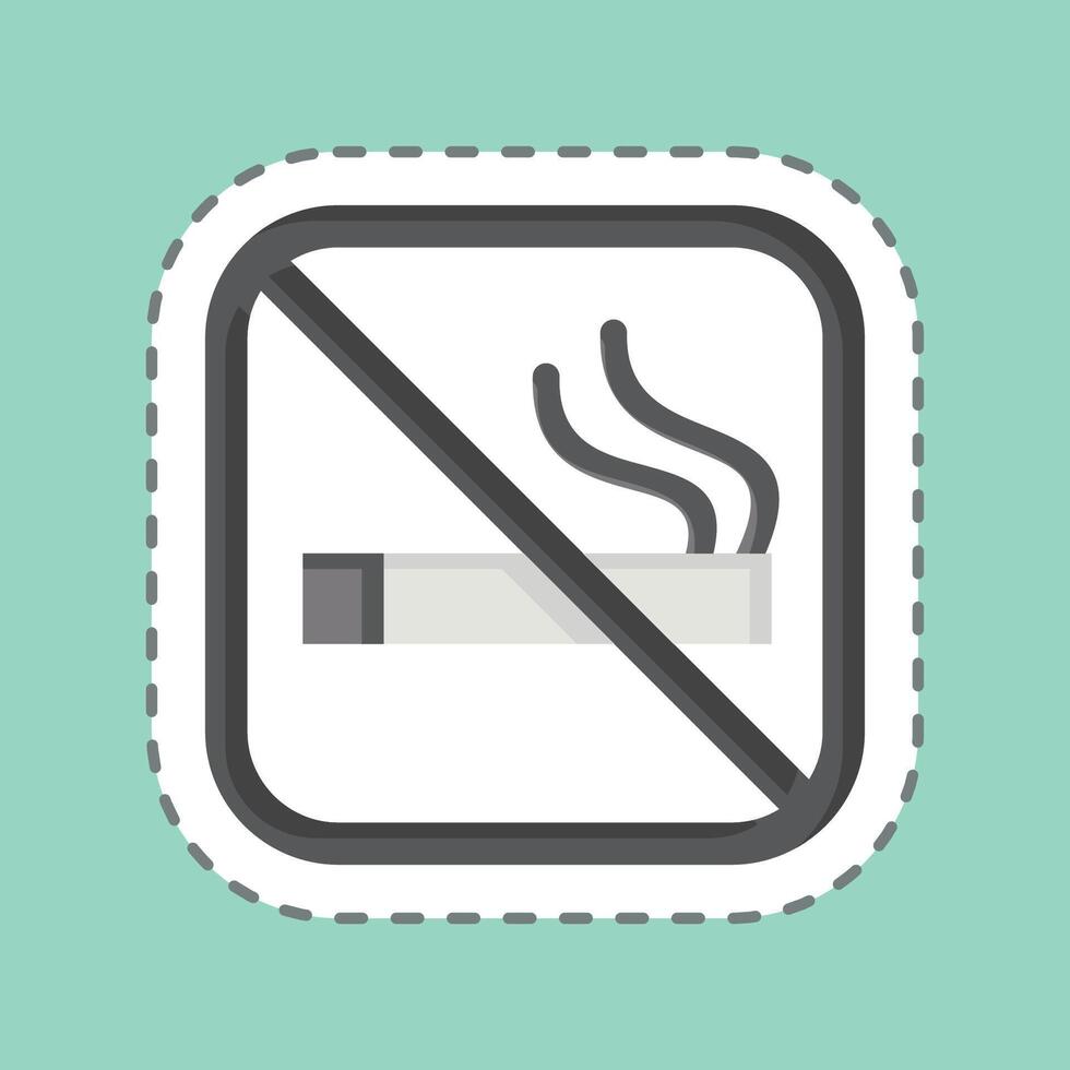 Sticker line cut No Smoking. related to Public symbol. design editable vector