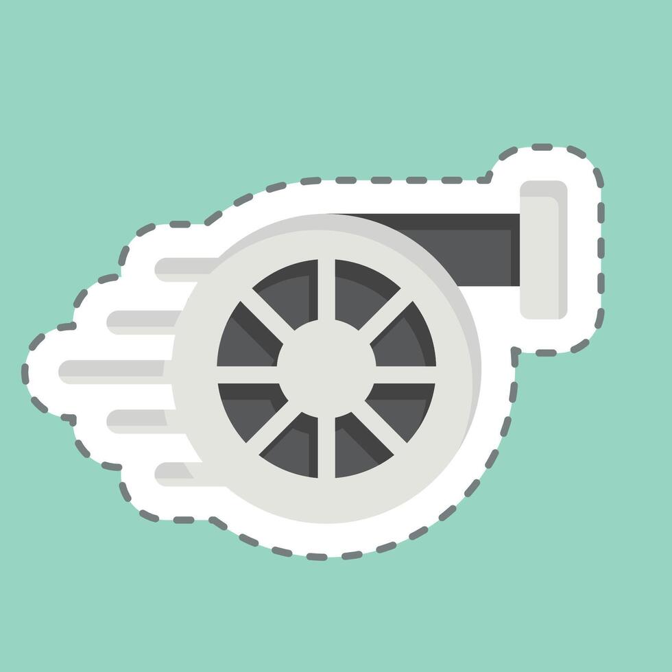 Sticker line cut Turbo. related to Speed symbol. design editable vector