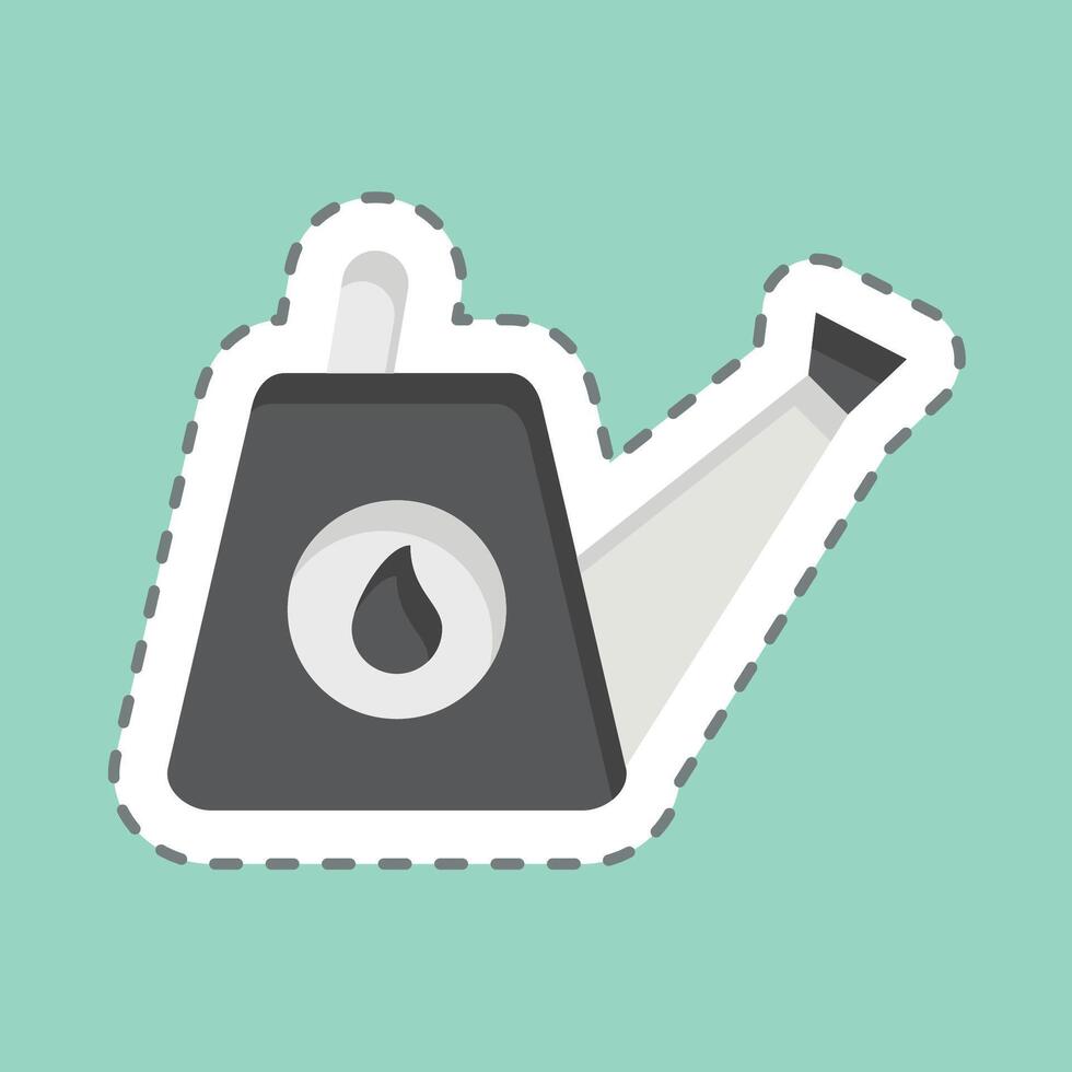 Sticker line cut Watering Can. related to Hobbies symbol. design editable vector