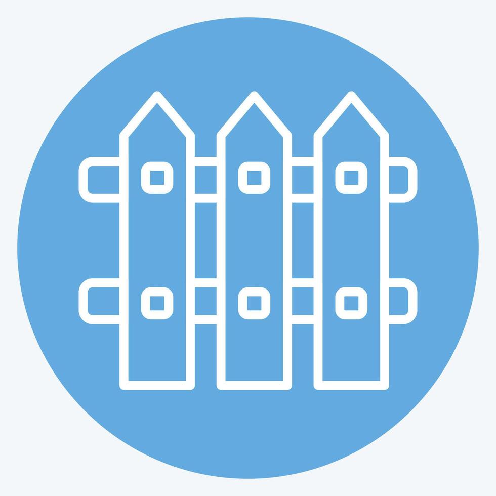 Icon Fence. related to Kindergarten symbol. blue eyes style. design editable vector