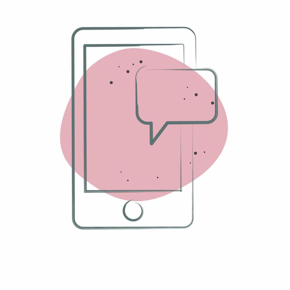 Icon Mobile Chat. related to Hobbies symbol. Color Spot Style. design editable vector