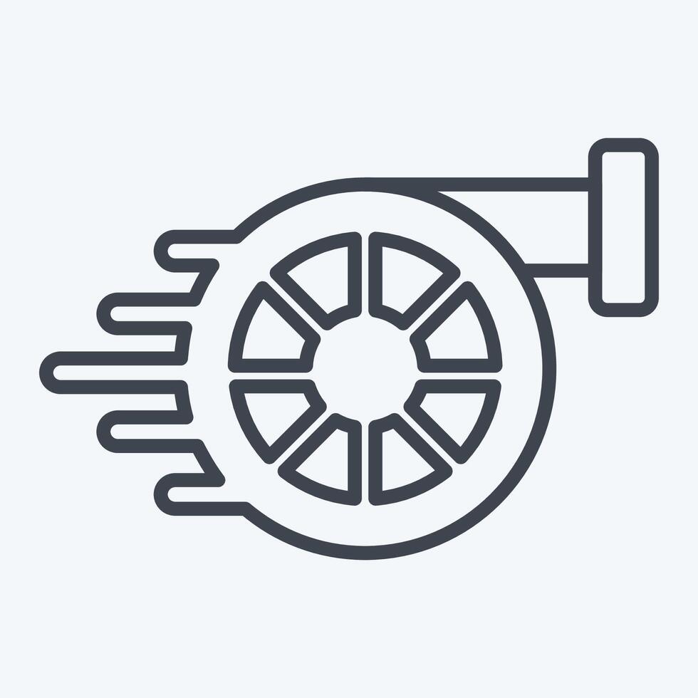 Icon Turbo. related to Speed symbol. line style. design editable vector