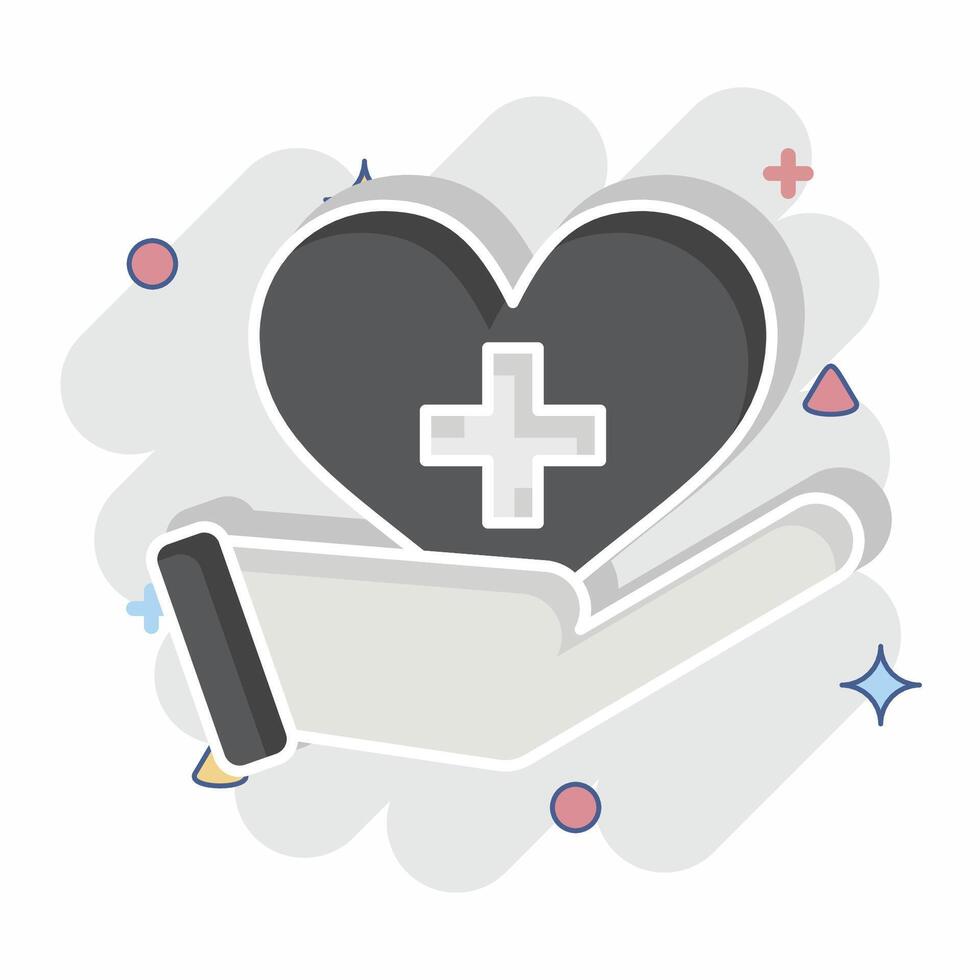 Icon Health. related to Healthcare symbol. comic style. design editable vector